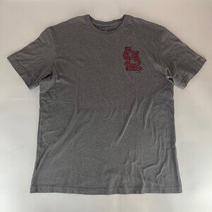 St Louis Cardinals MLB Gray Majestic Short Sleeve Crewneck Shirt Mens Large